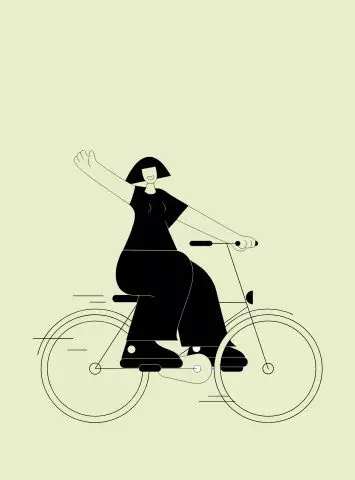 Illustration of woman on bike